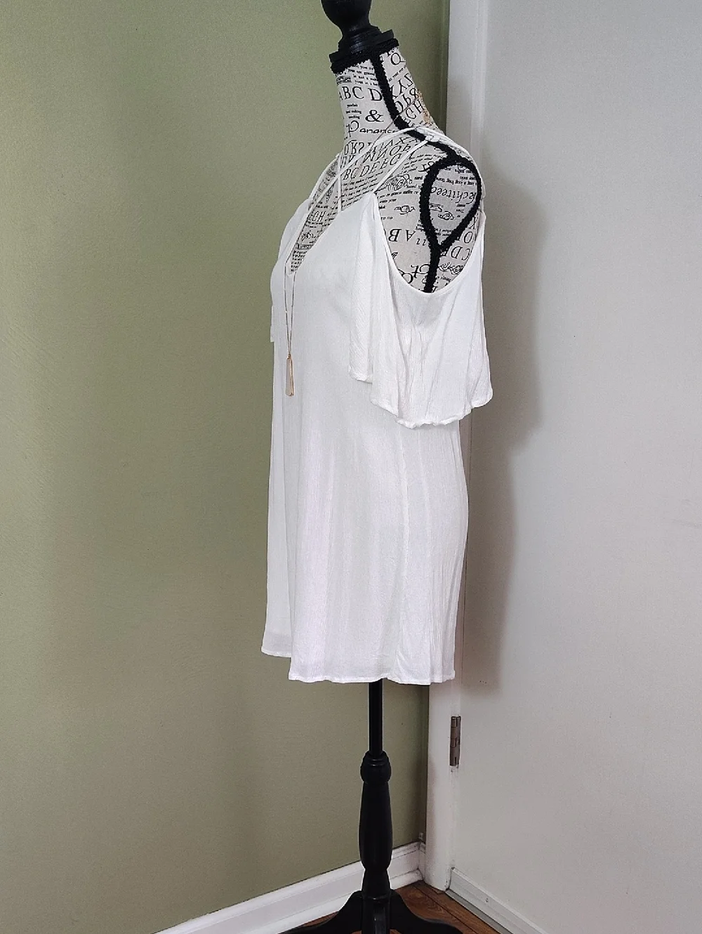 Lulus Afterglow White Strappy Cold Shoulder Mini Shift Dress‎ Large
